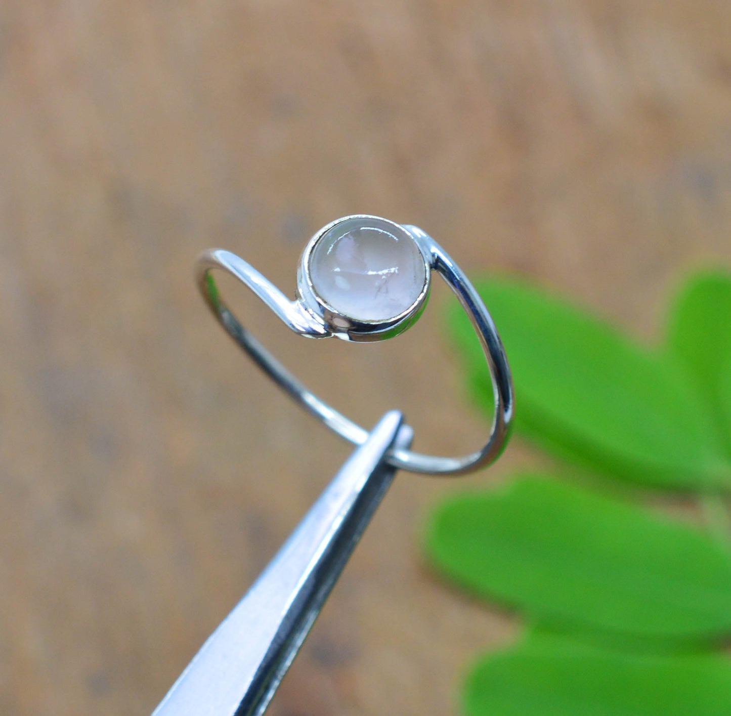 WHOLESALE 925 5PC SOLID STERLING SILVER PINK ROSE QUARTZ RING LOT