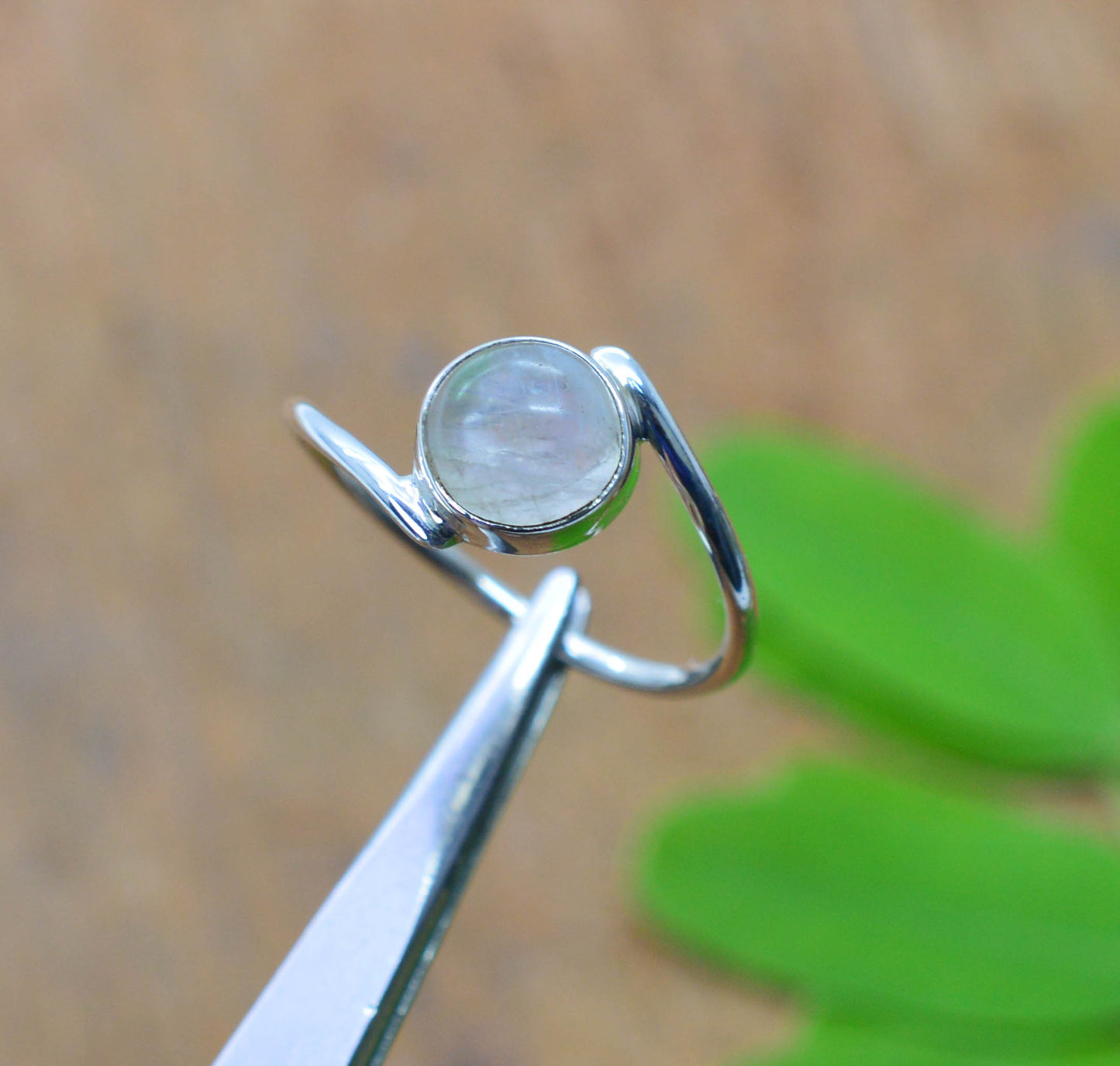 WHOLESALE 925 5PC SOLID STERLING SILVER WHITE RAINBOW MOONSTONE RING LOT