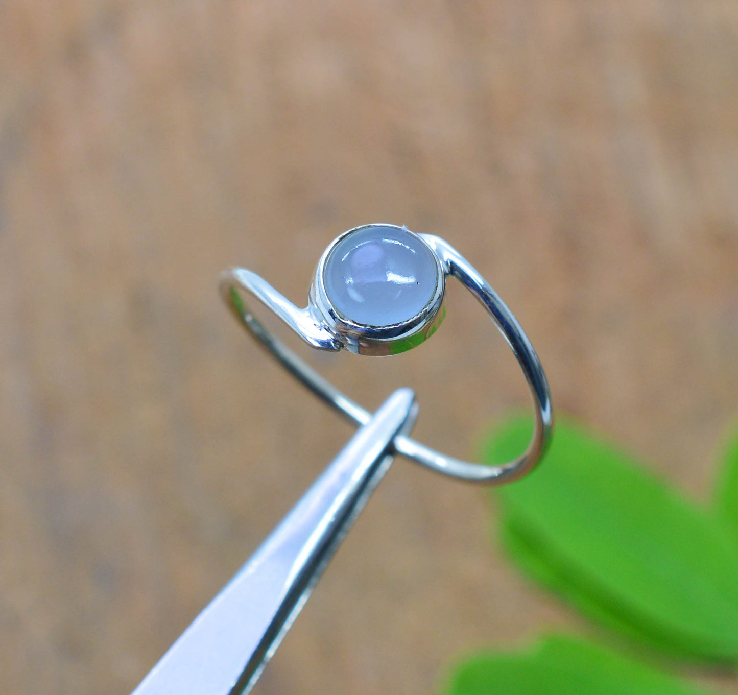 WHOLESALE 925 5PC SOLID STERLING SILVER BLUE CHALCEDONY RING LOT