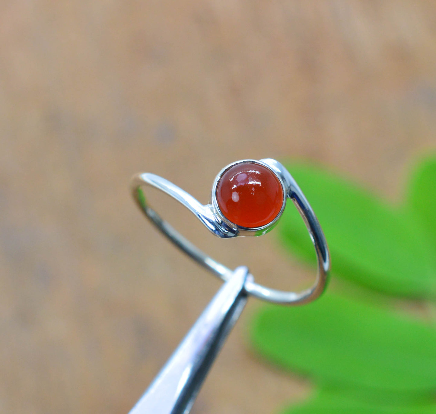 WHOLESALE 925 5PC SOLID STERLING SILVER RED CARNELIAN RING LOT
