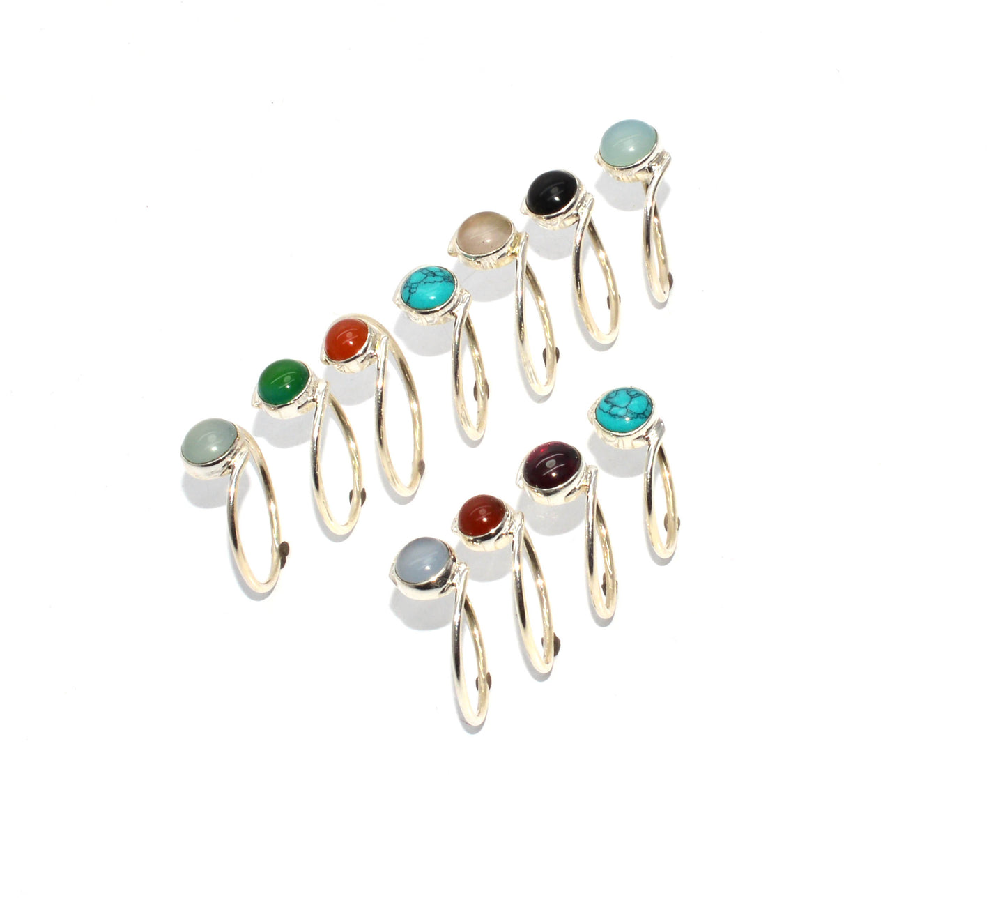 WHOLESALE 925 11PC SOLID STERLING SILVER CARNELIAN MIX STONE RING LOT