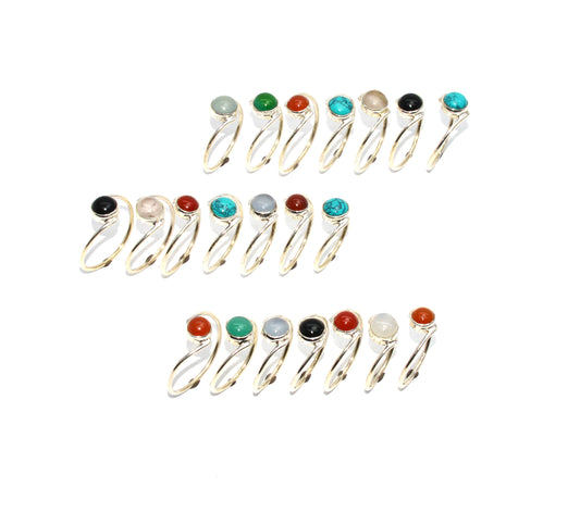 WHOLESALE 925 21PC SOLID STERLING SILVER TURQUOISE MIX STONE RING LOT