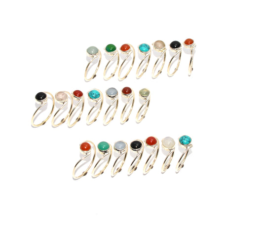 WHOLESALE 925 21PC SOLID STERLING SILVER CARNELIAN MIX STONE RING LOT