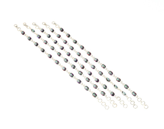 WHOLESALE 925 5PC SOLID STERLING SILVER MYSTIC TOPAZ BRACELET LOT