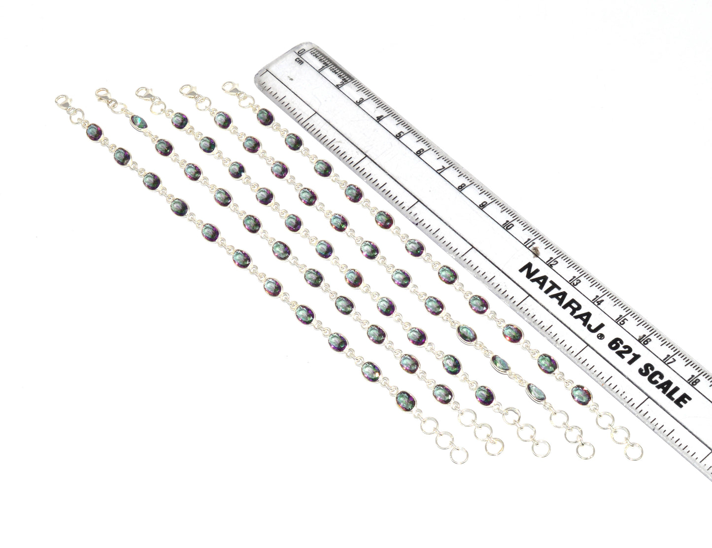 WHOLESALE 925 5PC SOLID STERLING SILVER MYSTIC TOPAZ BRACELET LOT