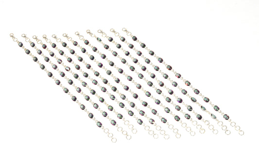 WHOLESALE 925 11PC SOLID STERLING SILVER MYSTIC TOPAZ BRACELET LOT