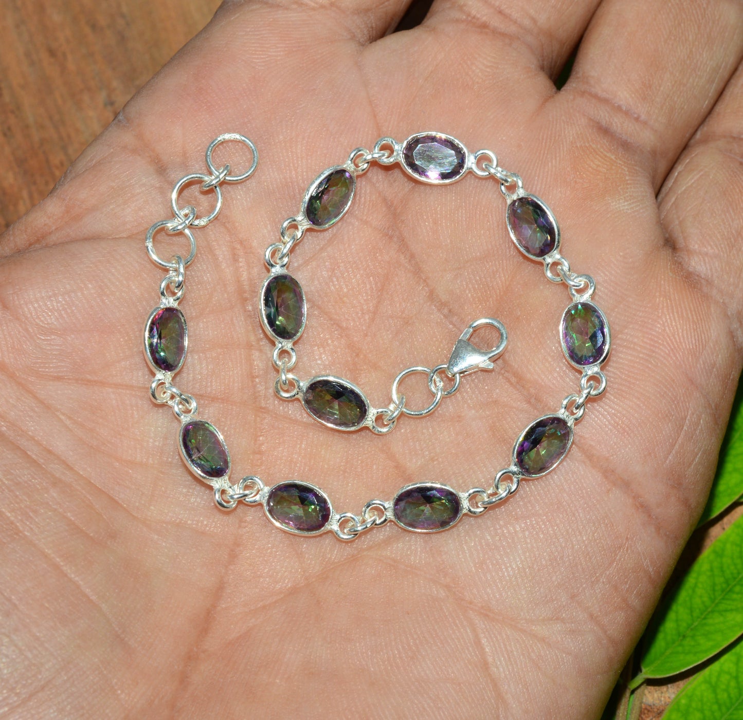 WHOLESALE 925 11PC SOLID STERLING SILVER MYSTIC TOPAZ BRACELET LOT