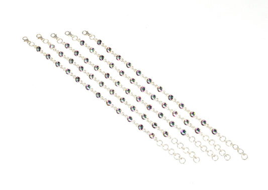 WHOLESALE 925 5PC SOLID STERLING SILVER MYSTIC TOPAZ BRACELET LOT