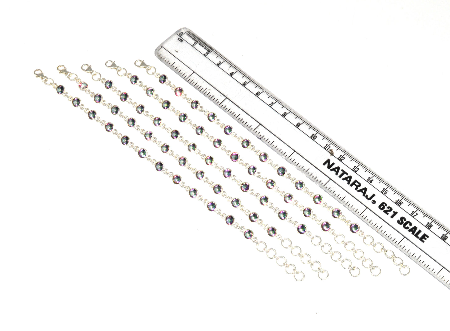 WHOLESALE 925 5PC SOLID STERLING SILVER MYSTIC TOPAZ BRACELET LOT