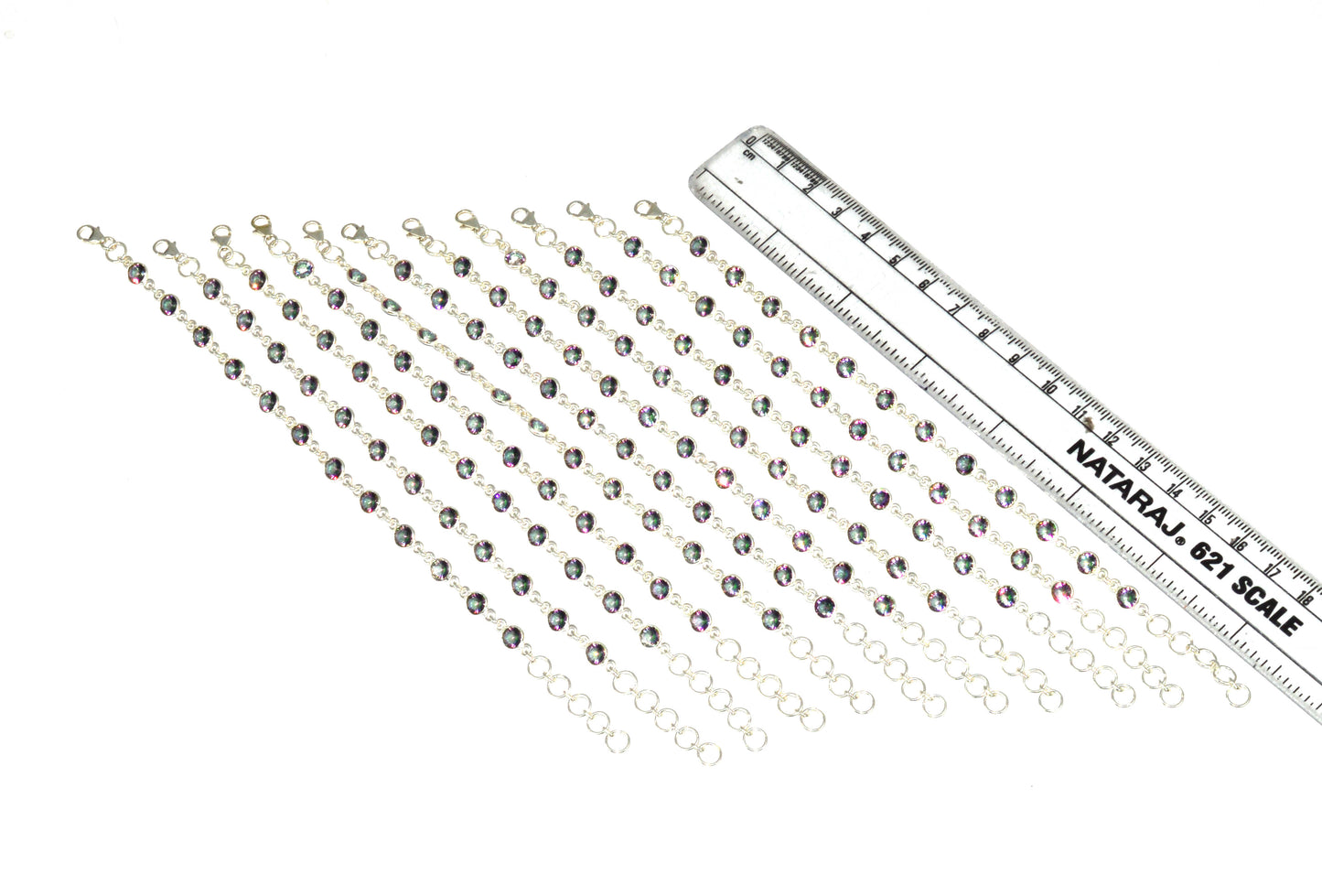 WHOLESALE 925 11PC SOLID STERLING SILVER MYSTIC TOPAZ BRACELET LOT