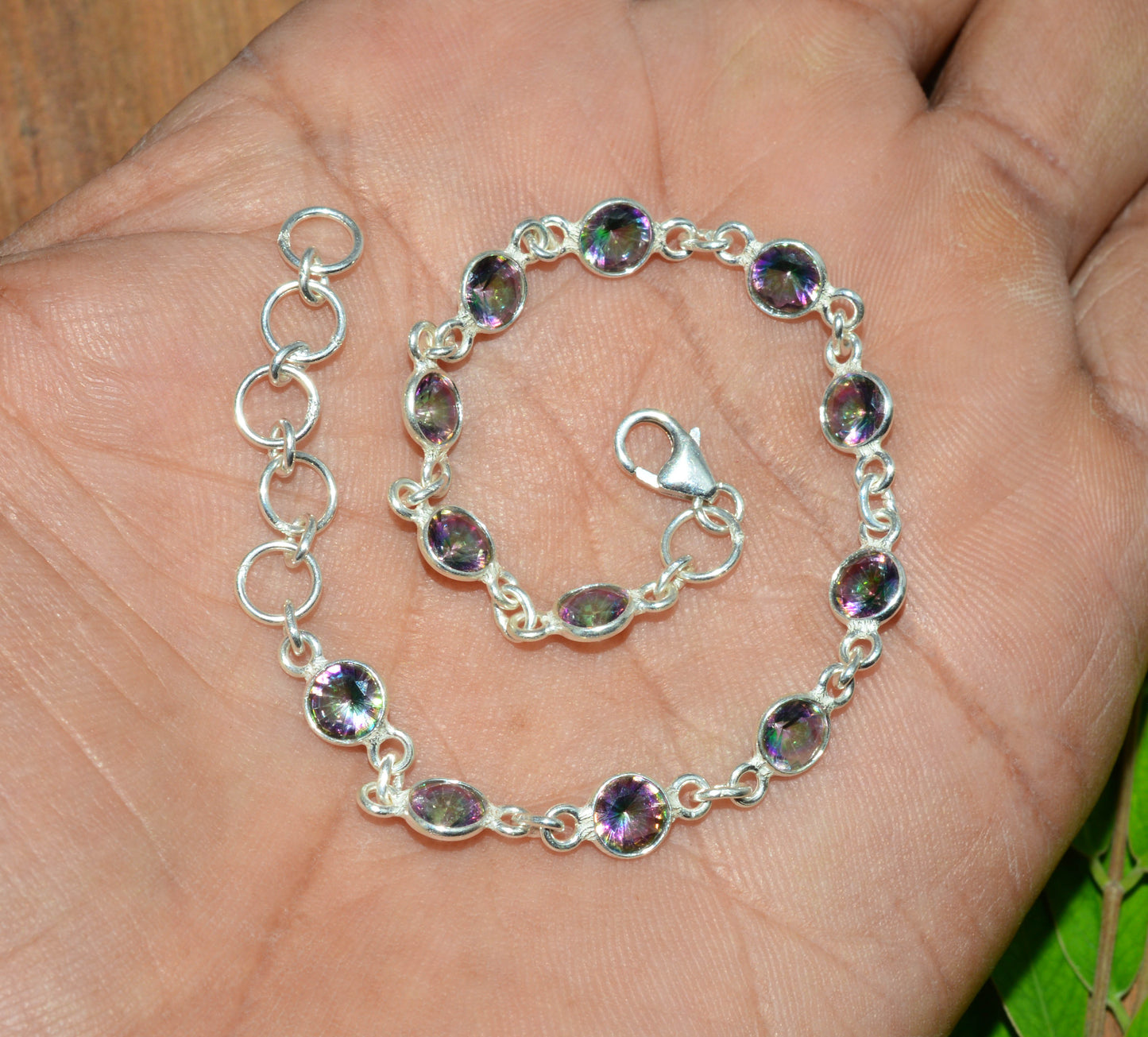 WHOLESALE 925 11PC SOLID STERLING SILVER MYSTIC TOPAZ BRACELET LOT