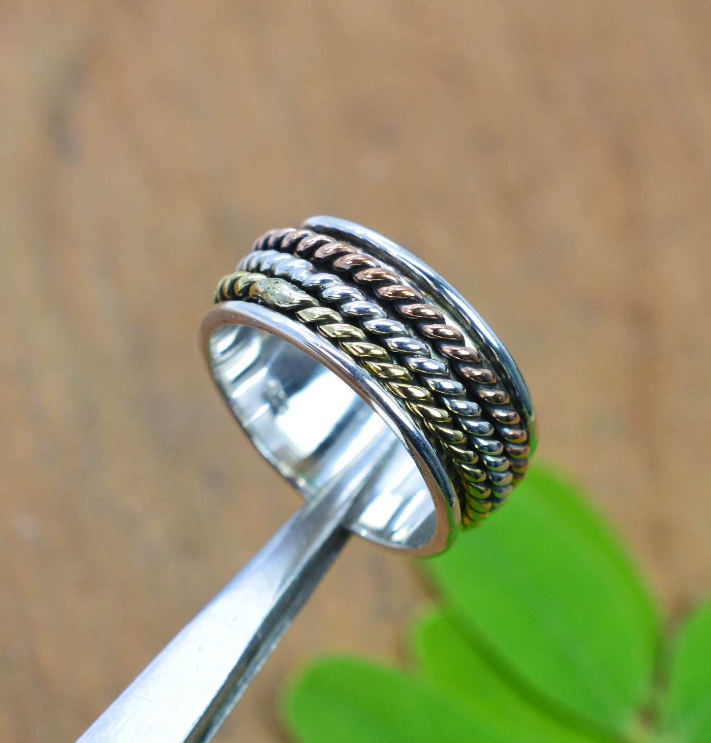 WHOLESALE 925 11PC SOLID STERLING SILVER PLAIN THREE TONE RING LOT