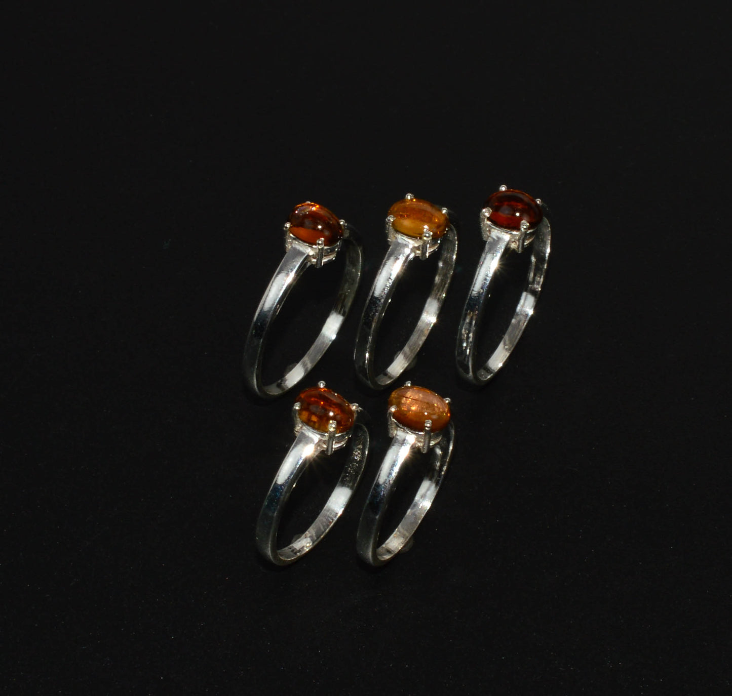 WHOLESALE 925 5PC SOLID STERLING SILVER YELLOW TOURMALINE RING LOT