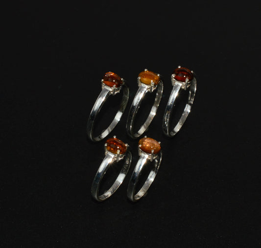 WHOLESALE 925 5PC SOLID STERLING SILVER YELLOW TOURMALINE RING LOT