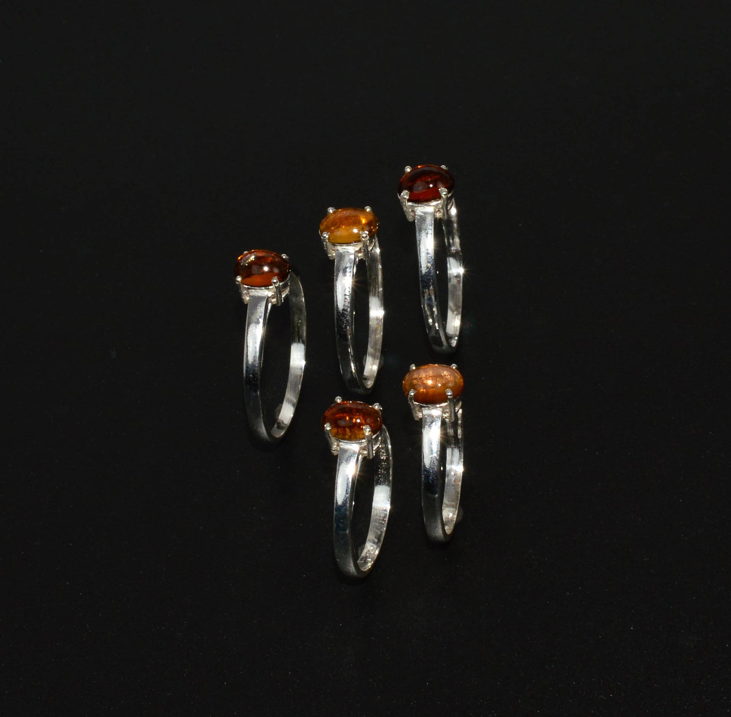 WHOLESALE 925 5PC SOLID STERLING SILVER YELLOW TOURMALINE RING LOT