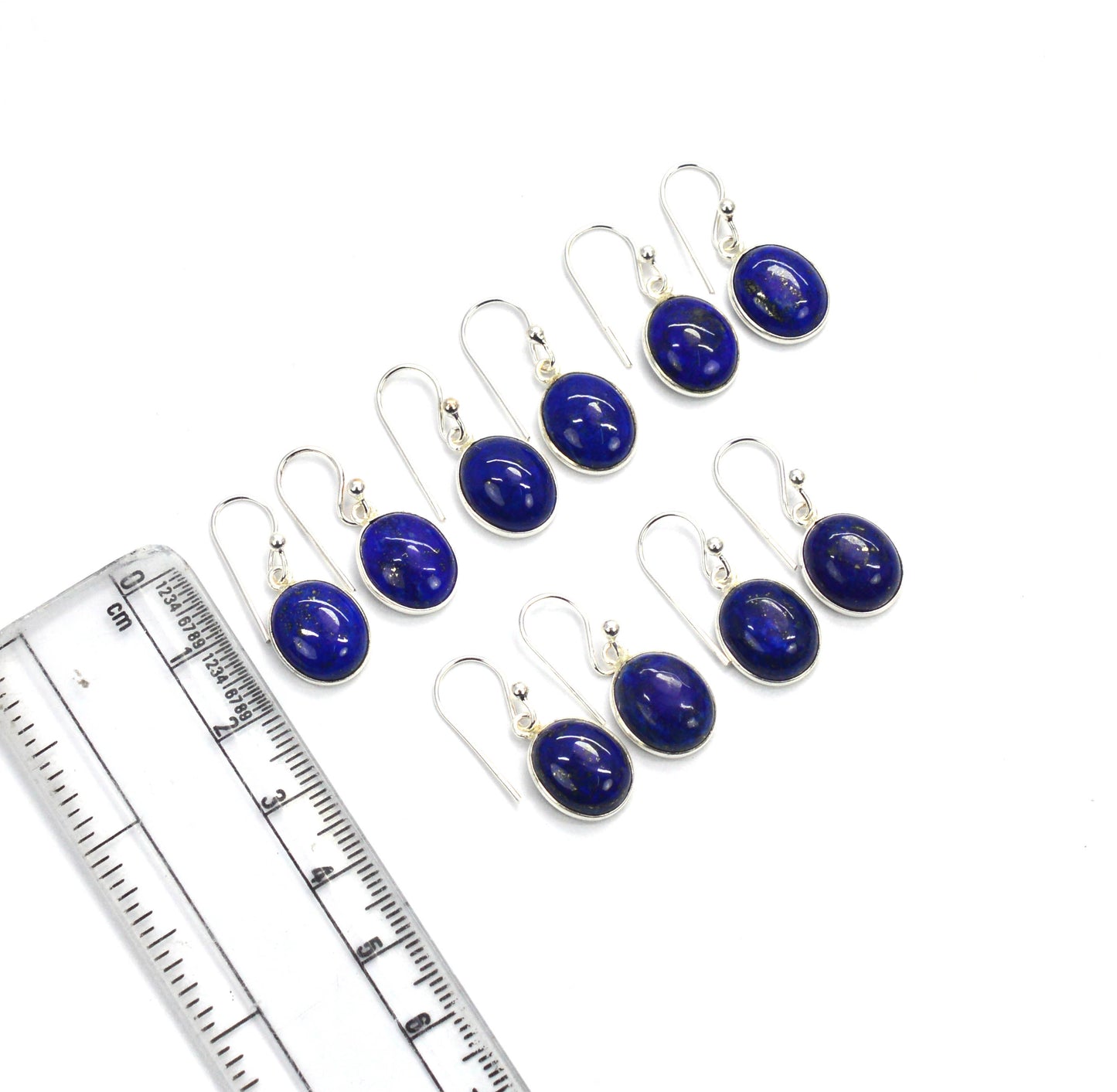 WHOLESALE 5PR 925 SOLID STERLING SILVER BLUE LAPIS LAZULI EARRING LOT
