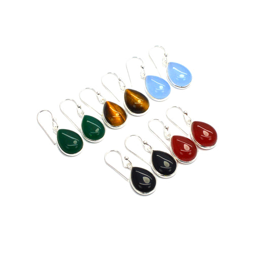 WHOLESALE 5PC SOLID STERLING SILVER RED CARNELIAN MIX STONE EARRING LOT