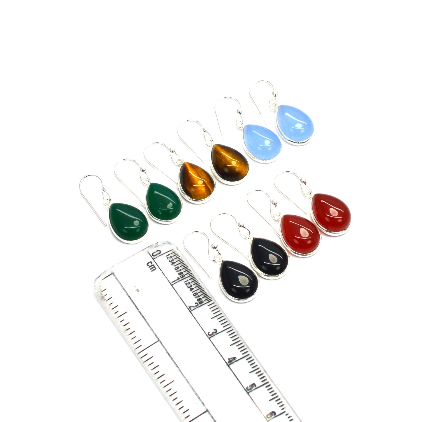 WHOLESALE 5PC SOLID STERLING SILVER RED CARNELIAN MIX STONE EARRING LOT