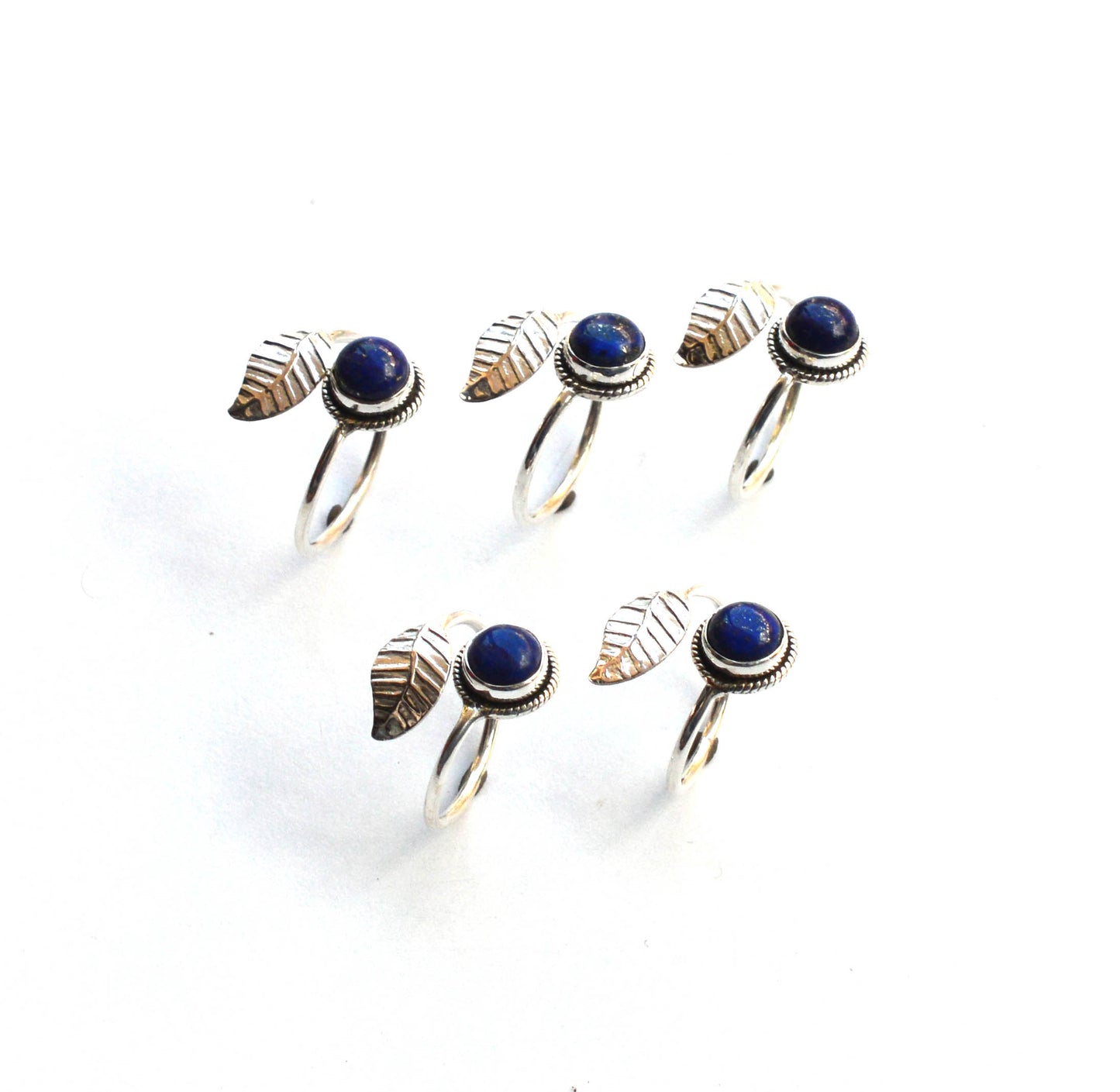 WHOLESALE 5PC 925 SOLID STERLING SILVER BLUE LAPIS LAZULI RING LOT