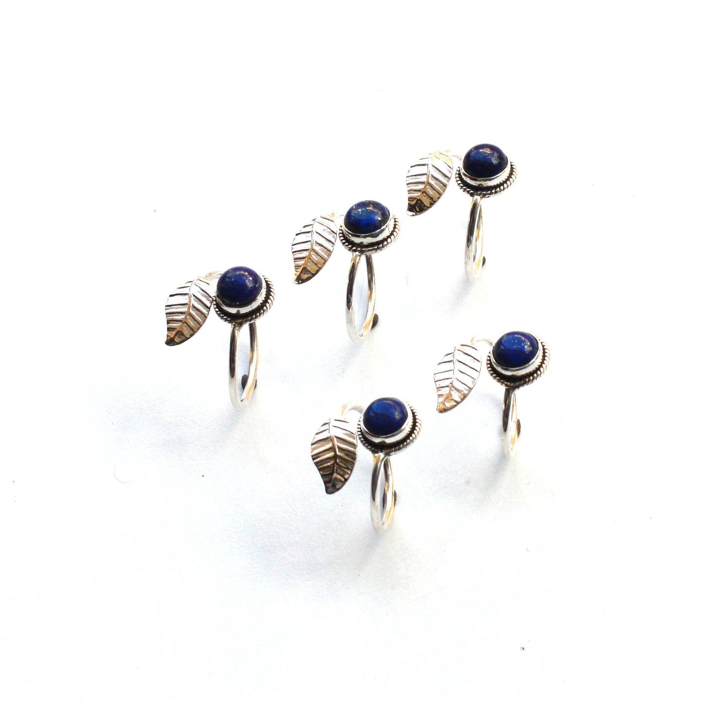 WHOLESALE 5PC 925 SOLID STERLING SILVER BLUE LAPIS LAZULI RING LOT