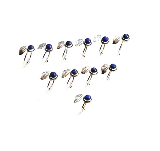 WHOLESALE 11PC 925 SOLID STERLING SILVER BLUE LAPIS LAZULI RING LOT