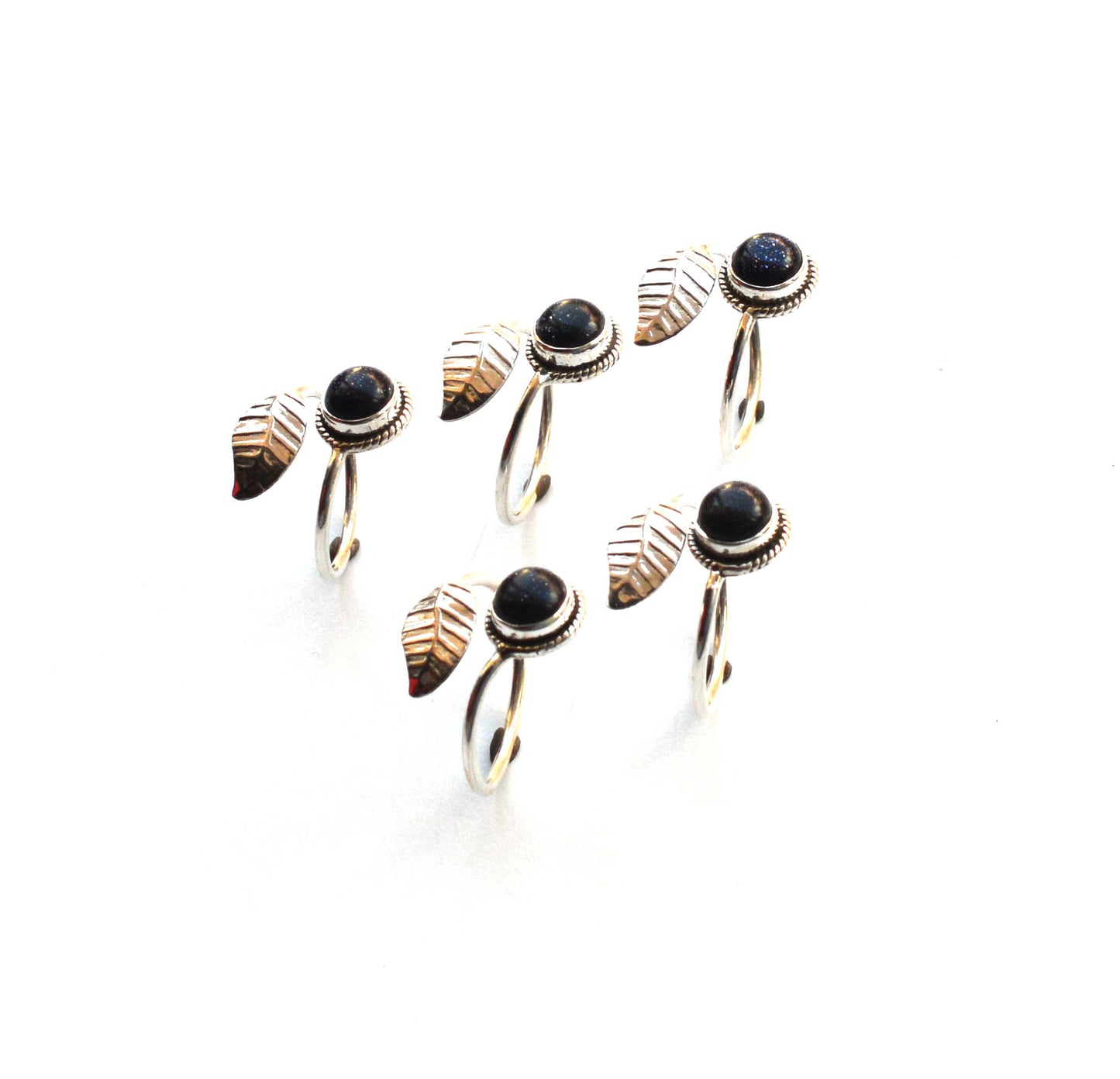 WHOLESALE 5PC 925 SOLID STERLING SILVER BLUE SUNSTONE RING LOT