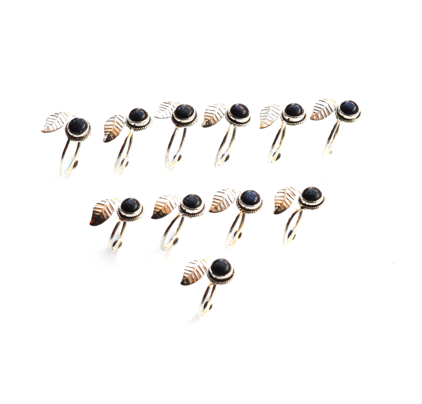 WHOLESALE 11PC 925 SOLID STERLING SILVER BLUE SUNSTONE RING LOT