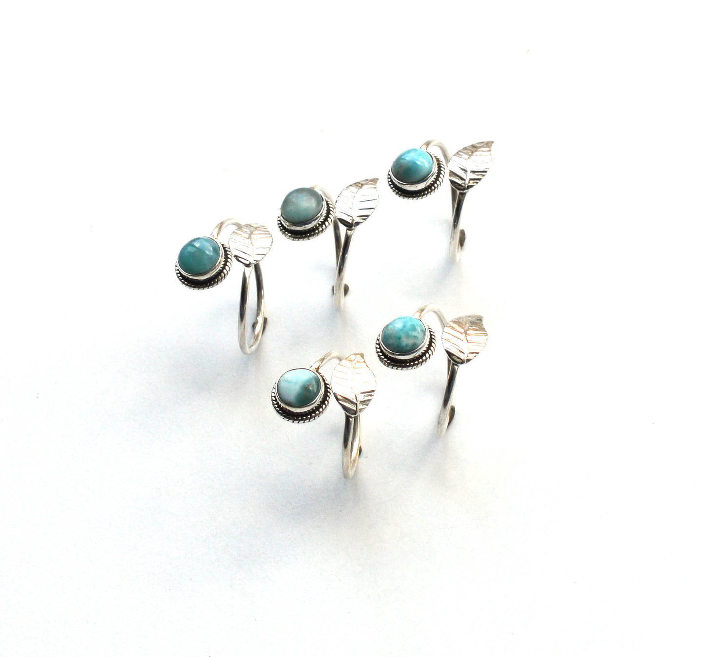 WHOLESALE 5PC 925 SOLID STERLING SILVER BLUE LARIMAR RING LOT