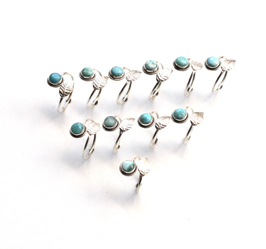 WHOLESALE 11PC 925 SOLID STERLING SILVER BLUE LARIMAR RING LOT