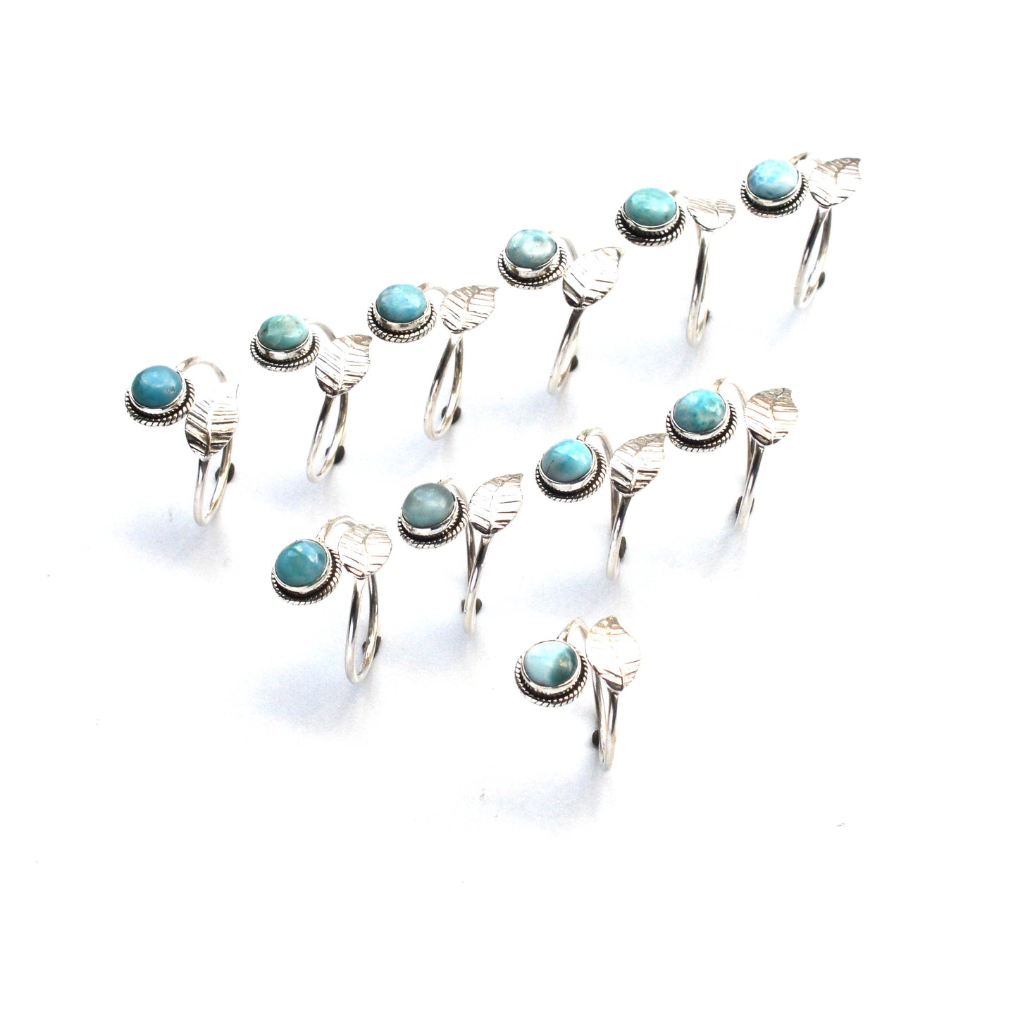 WHOLESALE 11PC 925 SOLID STERLING SILVER BLUE LARIMAR RING LOT