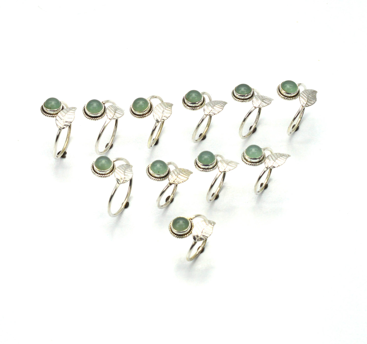 WHOLESALE 11PC 925 SOLID STERLING SILVER AQUA CHALCEDONY RING LOT