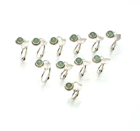 WHOLESALE 11PC 925 SOLID STERLING SILVER AQUA CHALCEDONY RING LOT