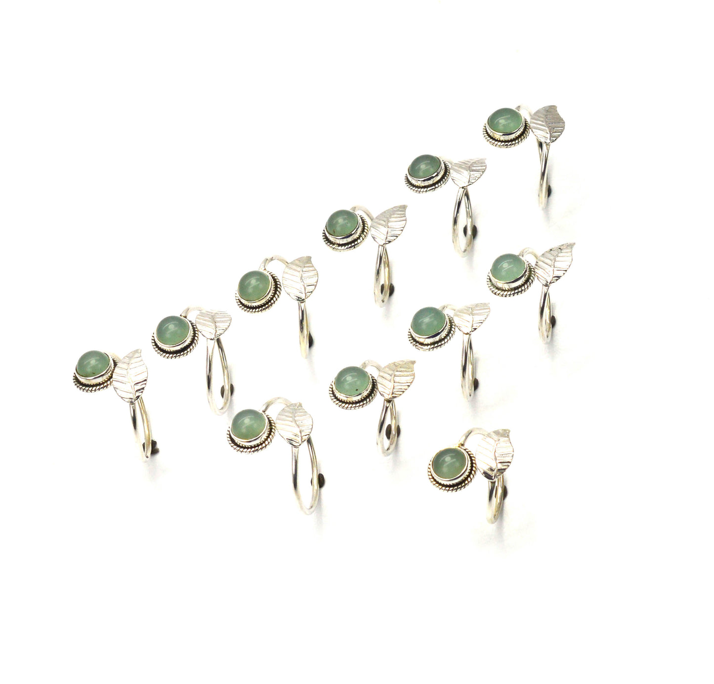 WHOLESALE 11PC 925 SOLID STERLING SILVER AQUA CHALCEDONY RING LOT