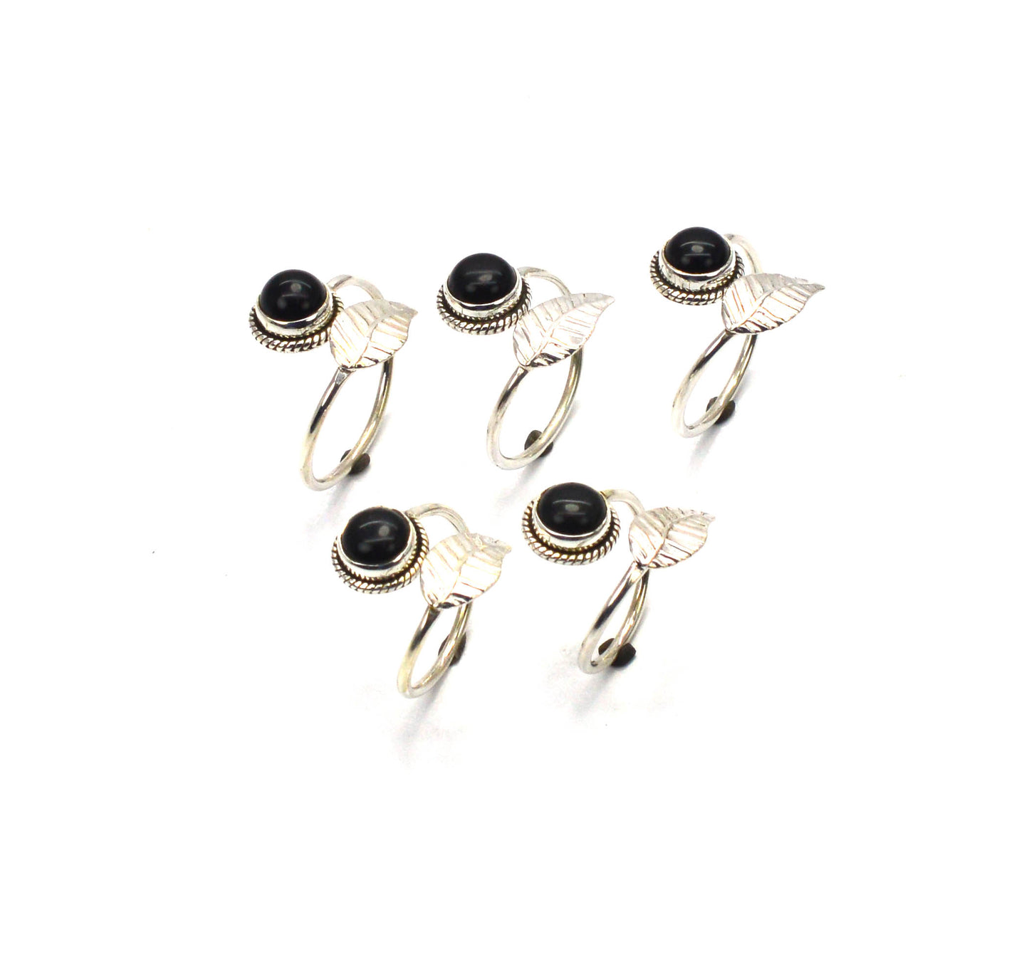 WHOLESALE 5PC 925 SOLID STERLING SILVER BLACK ONYX RING LOT