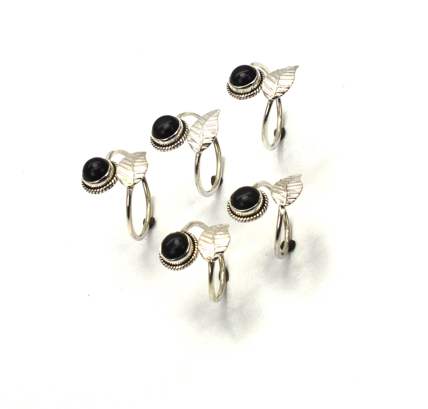 WHOLESALE 5PC 925 SOLID STERLING SILVER BLACK ONYX RING LOT