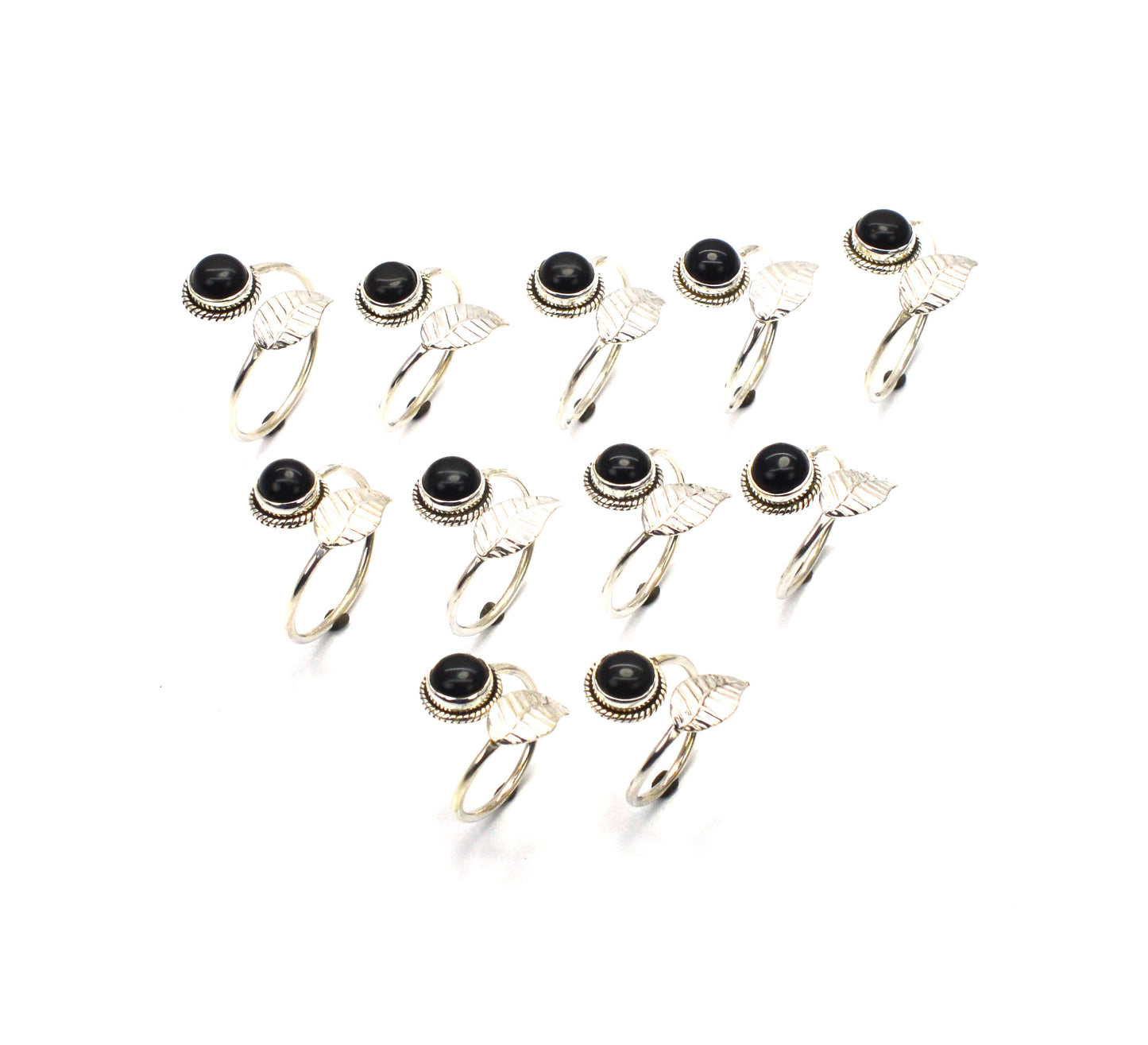 WHOLESALE 11PC 925 SOLID STERLING SILVER BLACK ONYX RING LOT