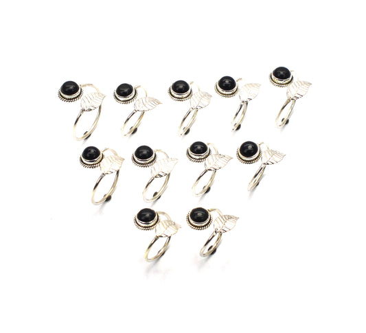 WHOLESALE 11PC 925 SOLID STERLING SILVER BLACK ONYX RING LOT