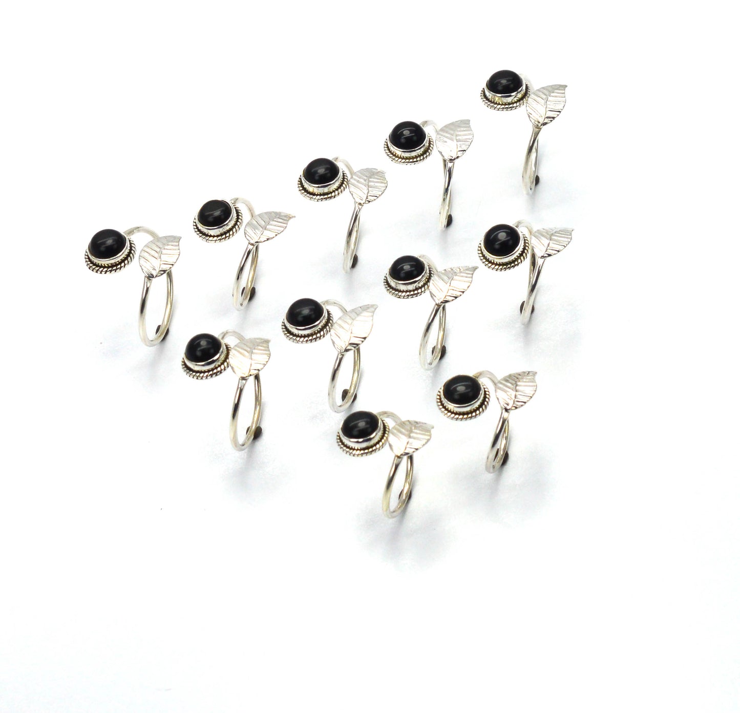 WHOLESALE 11PC 925 SOLID STERLING SILVER BLACK ONYX RING LOT