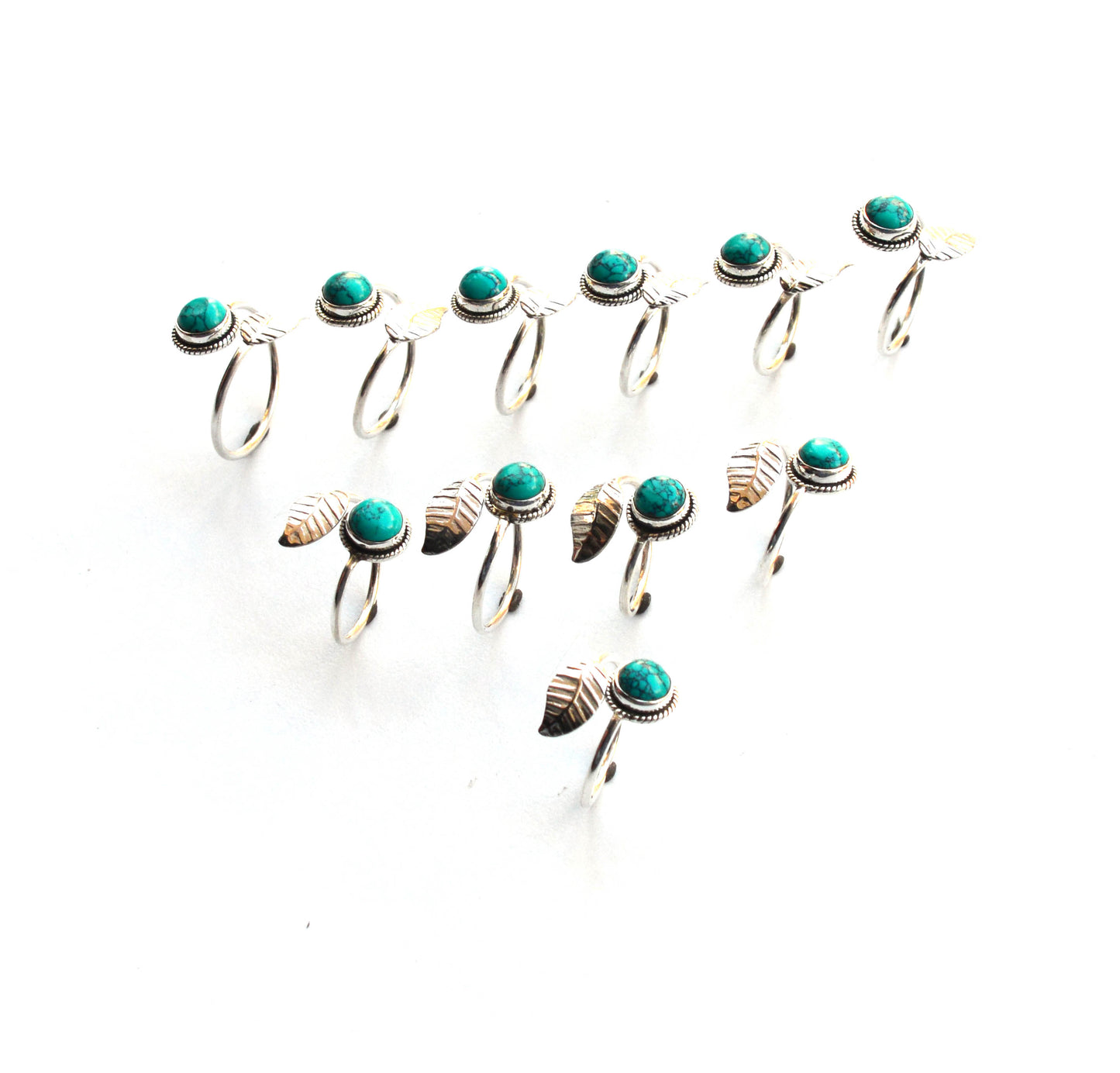 WHOLESALE 11PC 925 SOLID STERLING SILVER BLUE TURQUOISE RING LOT