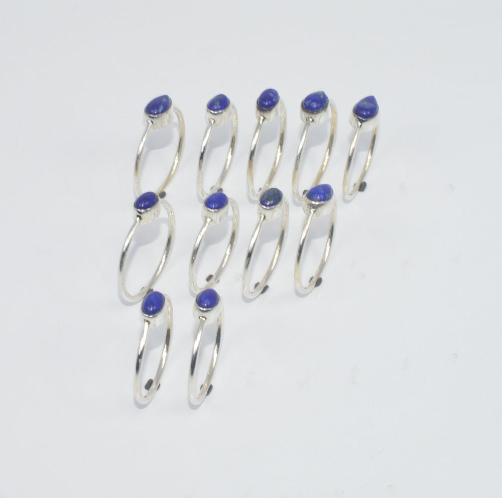 WHOLESALE 11PC 925 SOLID STERLING SILVER BLUE LAPIS LAZULI RING LOT GTC259