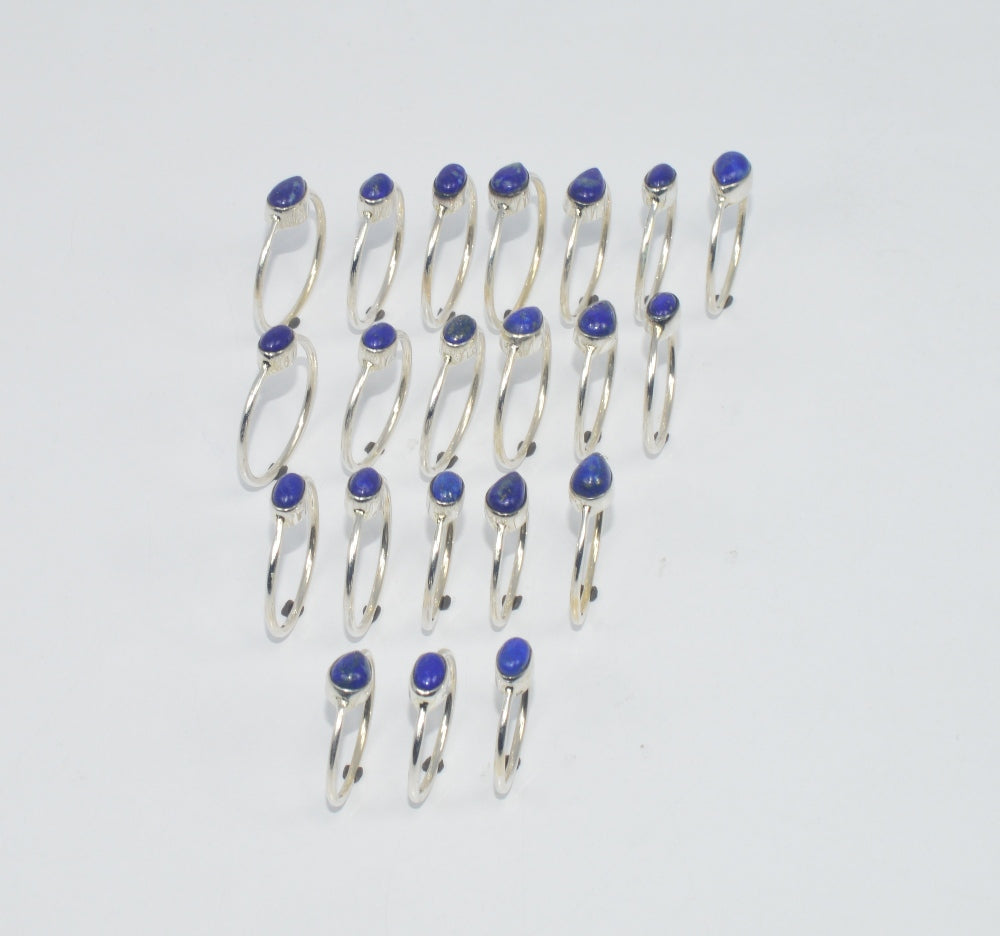 WHOLESALE 21PC 925 SOLID STERLING SILVER BLUE LAPIS LAZULI RING LOT GTC260