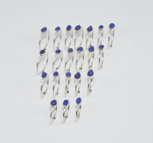 WHOLESALE 21PC 925 SOLID STERLING SILVER BLUE LAPIS LAZULI RING LOT GTC260