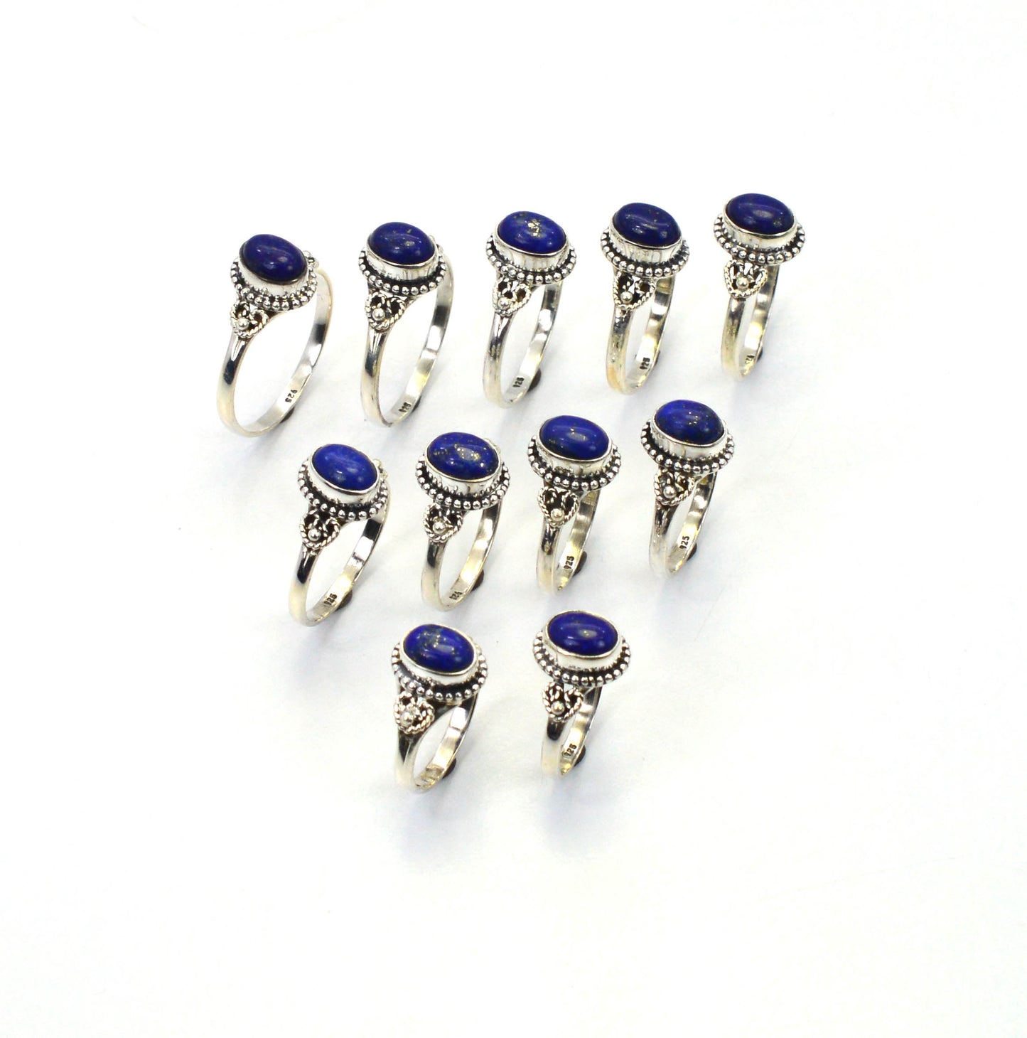 WHOLESALE 11PC 925 SOLID STERLING SILVER BLUE LAPIS LAZULI RING LOT