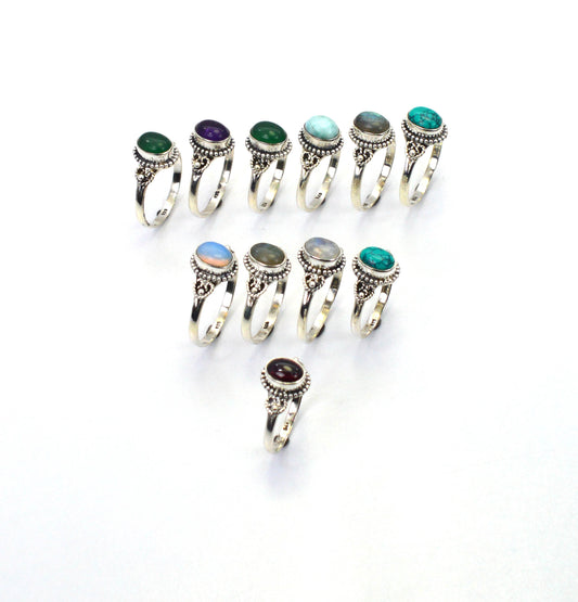 WHOLESALE 11PC 925 SOLID STERLING SILVER LABRADORITE MIX STONE RING LOT