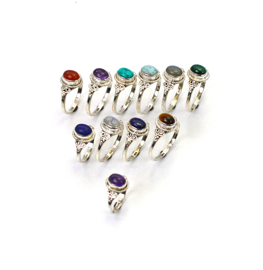 WHOLESALE 11PC 925 SOLID STERLING SILVER TIGER EYE MIX STONE RING LOT