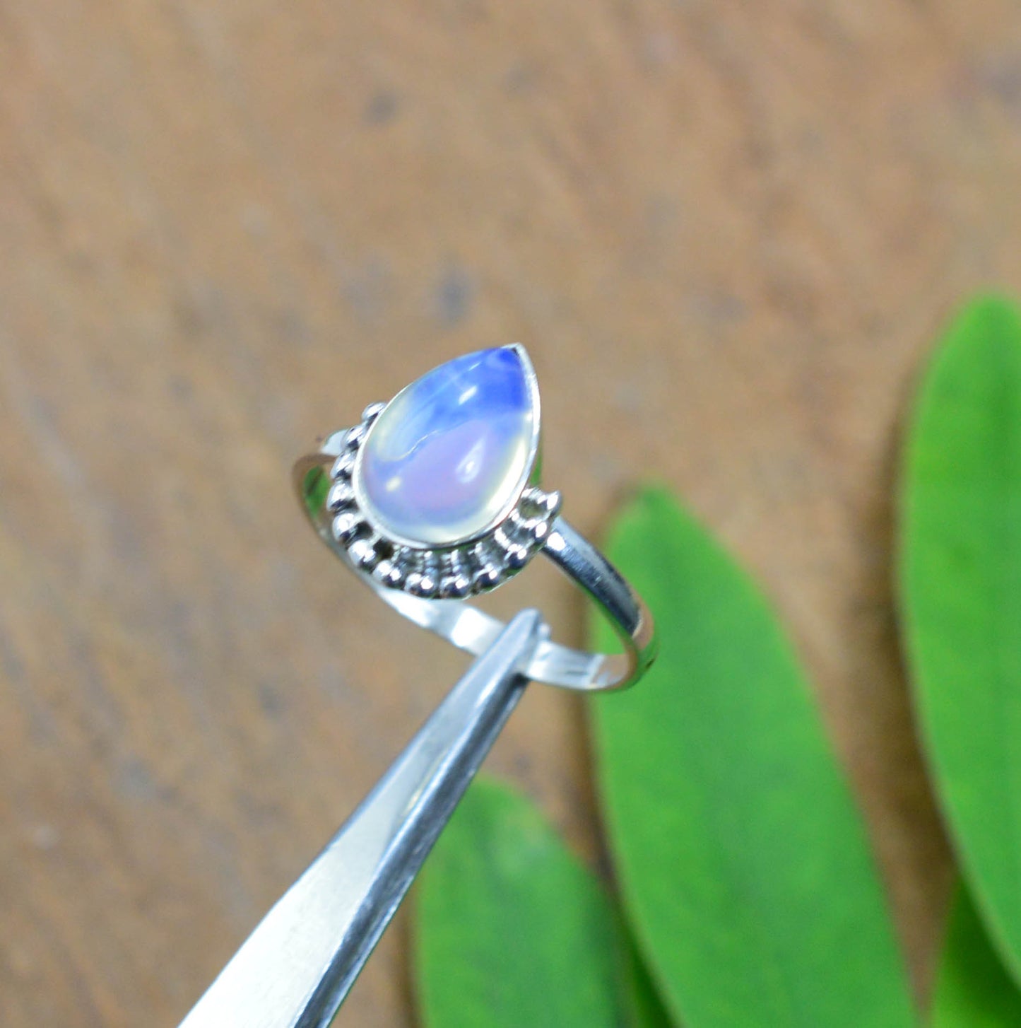WHOLESALE 5PC 925 SOLID STERLING SILVER MILKY OPALITE RING LOT
