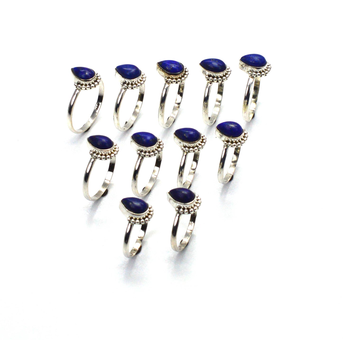WHOLESALE 11PC 925 SOLID STERLING SILVER BLUE LAPIS LAZULI RING LOT