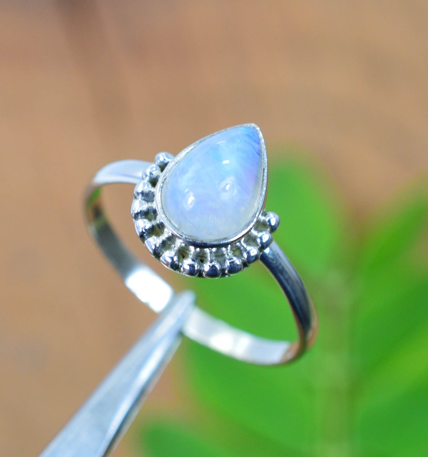 WHOLESALE 5PC 925 SOLID STERLING SILVER WHITE RAINBOW MOONSTONE RING LOT