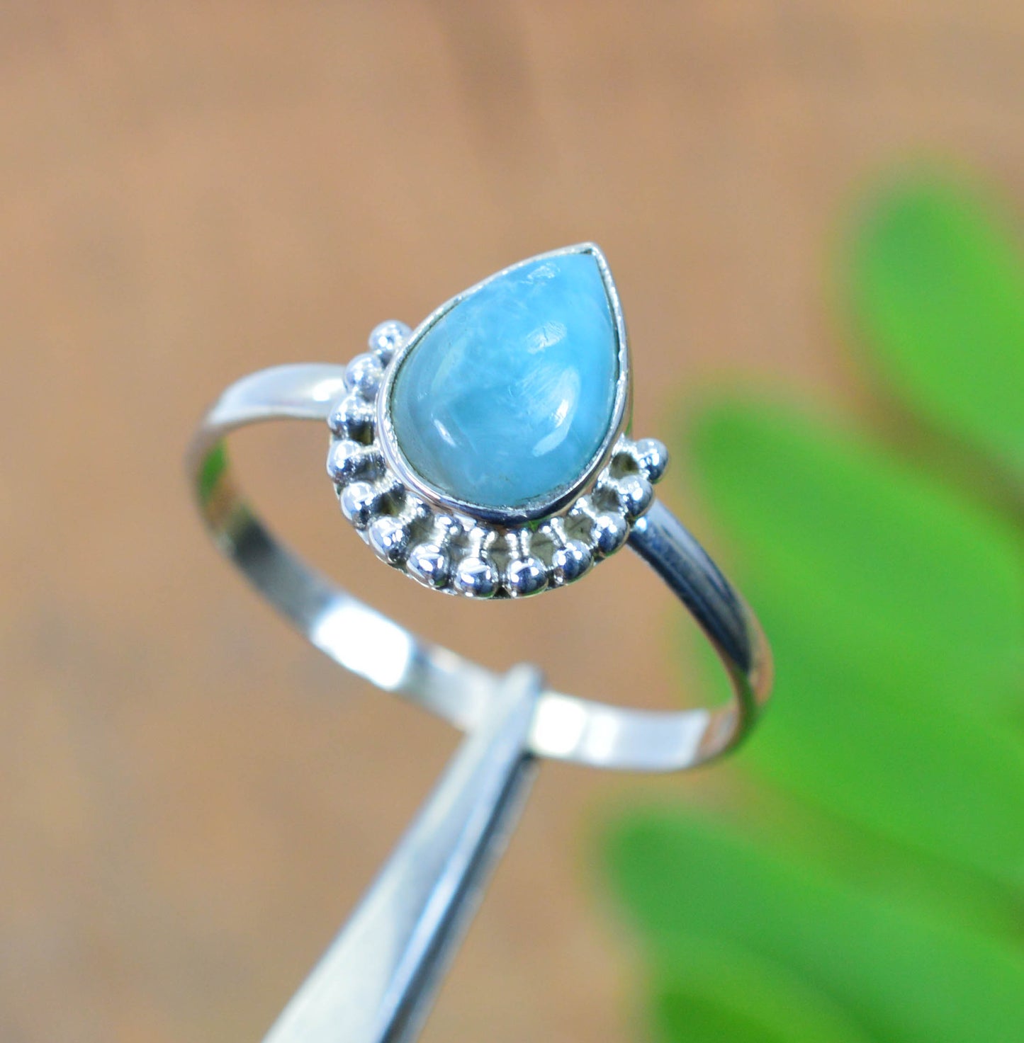 WHOLESALE 5PC 925 SOLID STERLING SILVER BLUE LARIMAR RING LOT