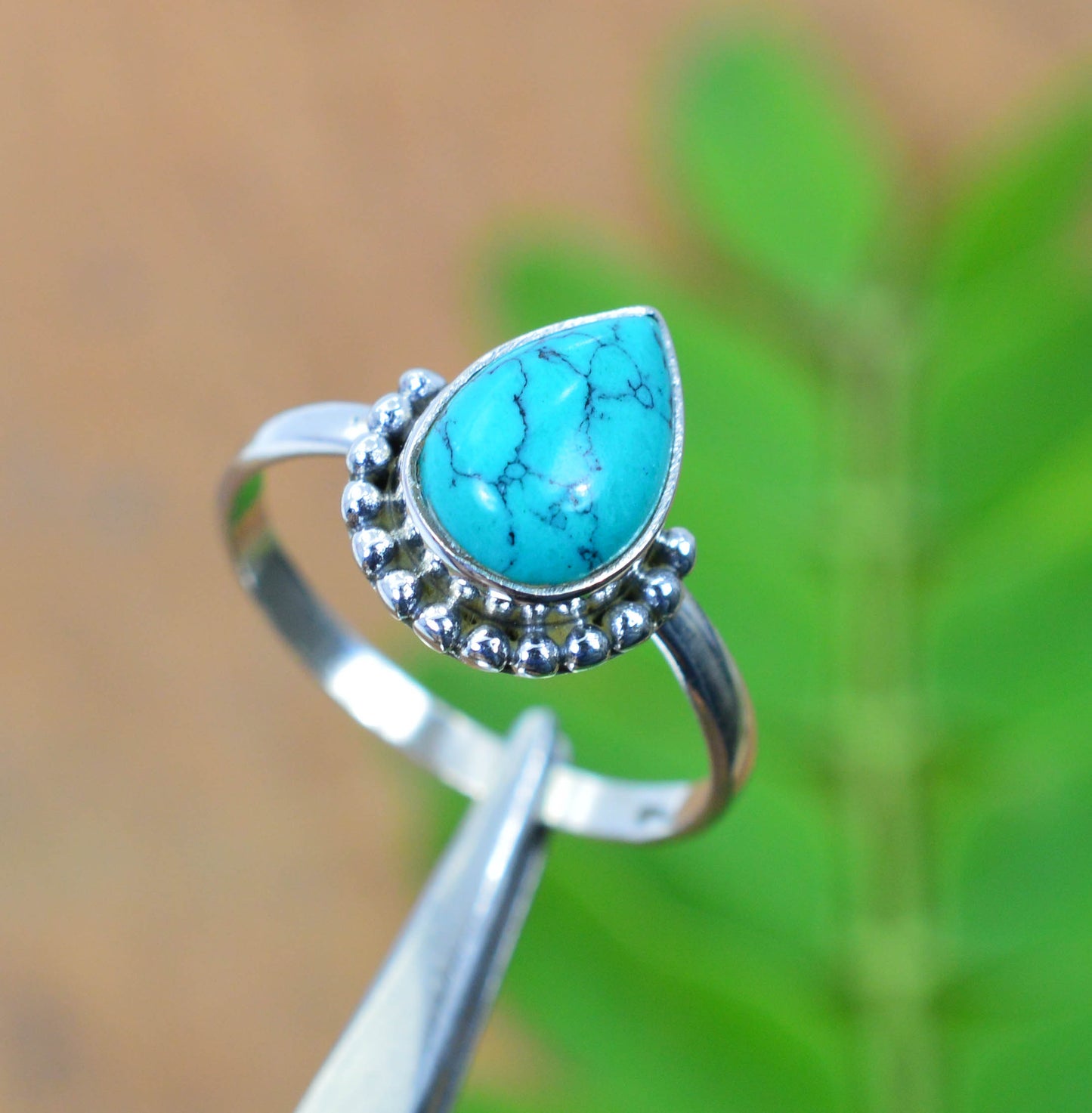 WHOLESALE 5PC 925 SOLID STERLING SILVER BLUE TURQUOISE RING LOT
